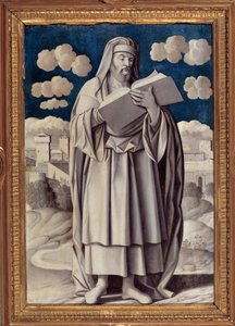 Ganzkörperporträt des griechischen Philosophen Aristoteles (384-322 v. Chr.) von Girolamo Mocetto