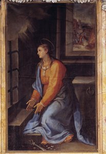 Porträt der heiligen Apollonia im Gefängnis von Girolamo Muziano