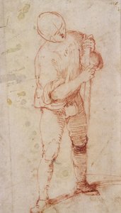 Ein stehender Mann mit einem Stab von Girolamo Romanino