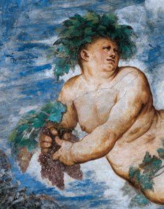 Allegorie des Herbstes, Detail der Fresken von Girolamo Romanino, im Auftrag von Bernardo Clesio von Girolamo Romanino