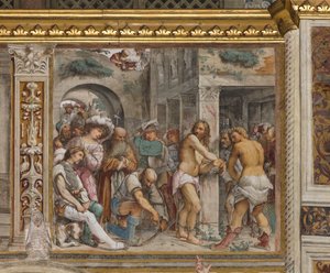 Zentrales Kirchenschiff, Fünfter südlicher Bogen, Geißelung Christi, Girolamo Romanino