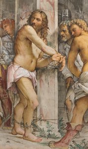 Zentrales Kirchenschiff, fünfter südlicher Spann, Geißelung Christi, Jerome Romanino von Girolamo Romanino