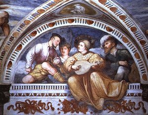 Das Konzert: Streichinstrumente, Lunette von Girolamo Romanino