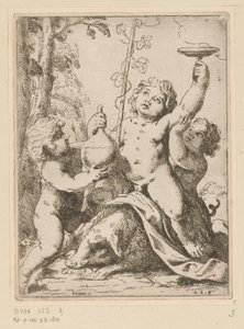 Bacchanal mit drei Jünglingen von Girolamo Scarselli