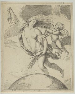 Fortuna fliegt über den Globus, ca. 1660-80 von Girolamo Scarsello
