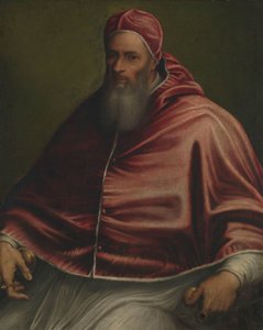 Papst Julius III (ehemals betitelt als Papst Paul III) von Girolamo Sicciolante (circle of)