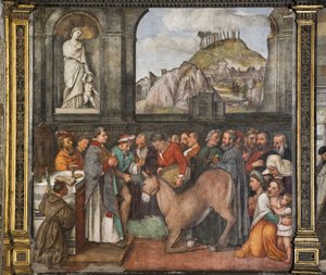 Das Wunder des Maultiers (Detail) von Girolamo Tessari