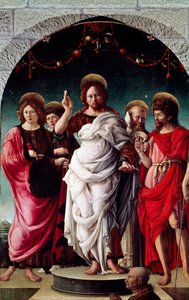 Segnender Erlöser, von Girolamo da Cremona (ca.