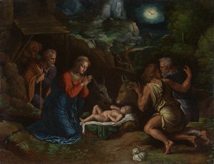 Die Anbetung der Hirten, ca. 1535-40 von Girolamo da Carpi
