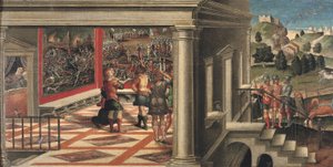 Szenen aus Orlando Furioso (Detail) von Girolamo da Santacroce