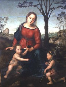 Madonna und Kind mit dem kleinen Johannes dem Täufer von Giuliano Bugiardini