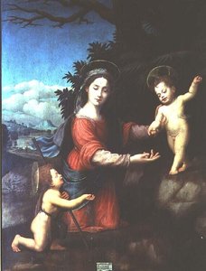 Madonna und Kind mit dem kleinen St. Johannes dem Täufer von Giuliano Bugiardini