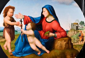 Madonna und Kind mit dem jungen Johannes dem Täufer von Giuliano Bugiardini