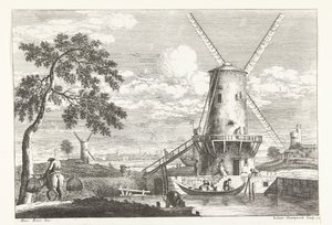 Landschaft mit Mühle am Wasser (Italienische Landschaften)