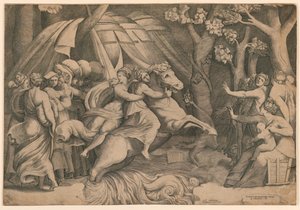 Clelia überquert den Tiber von Giulio Bonasone