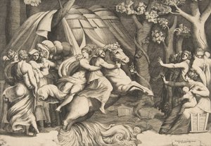 Cloelia zu Pferd überquert den Tiber, ca. 1540-60
