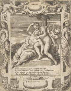Ixion umarmt eine Wolke, denkt es sei Juno, Amor rechts, in einem aufwändigen...