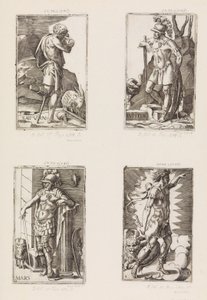 Jupiter, aus Planeten, Platte 2, 1530-70 von Giulio Bonasone