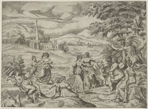 Merkur erzählt die Geschichte von Pan und Syrinx