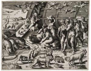 Noah verlässt die Arche, 1544 von Giulio Bonasone