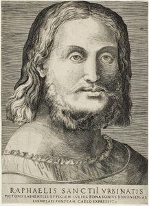 Porträt von Raphael von Giulio Bonasone