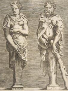 Begriffe von Herkules und Deianira, ca. 1531-76 von Giulio Bonasone