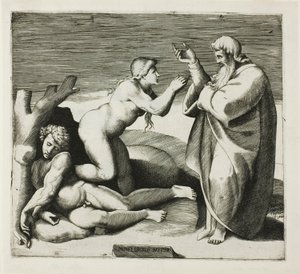 Die Erschaffung Evas von Giulio Bonasone