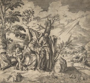 Die Rast der Heiligen Familie auf ihrer Flucht nach Ägypten, 1531-76