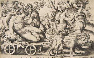 Triumph des Bacchus, der links auf einem Wagen sitzt (1531-76)