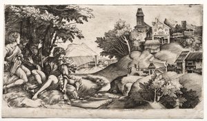 Hirten in einer Landschaft