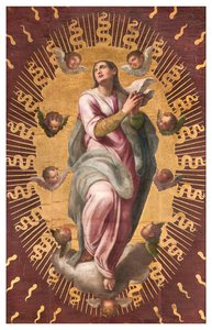 Sakristei der Kanoniker, Giulio Campi 1568, Banner der Himmelfahrt