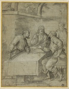 Studie für das Abendmahl in Emmaus von Giulio Campi