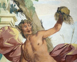 Nymphe Korsika verfolgt von Satyr, der ihre Perücke abzieht, von Giulio Carpioni von Giulio Carpioni