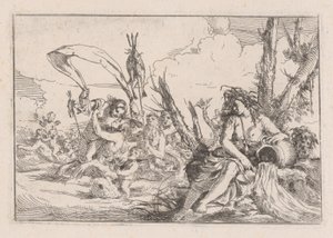 Wasser, dargestellt durch eine Najade, die am Fuße eines Baumes sitzt, 1640-60