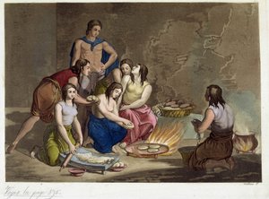 Alte Mexikaner machen Brot