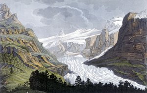 Gletscher von Grindelwald in der Schweiz - in „Le costume ancien et moderne“ von Ferrario, hrsg. Mailand