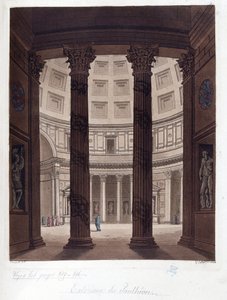 Innenraum des Pantheon in Rom - Innenraum des Pantheon in Rom in der römischen Antike - in Le costume ancien et moderne von Dr. Jules Ferrario, ed. Mailand von Giulio Ferrario