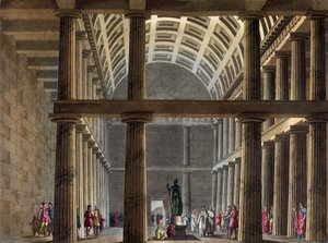 Innenraum des Parthenon, frühes 19. Jahrhundert - in „The Old and Modern Costume“ von Jules Ferrario