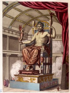 Statue des Jupiter (Zeus) - in „Das alte und moderne Kostüm“ von Ferrario, Hrsg. Mailand von Giulio Ferrario