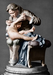 Edward Jenner, englischer Arzt, impft seinen Sohn, um 1796-1900