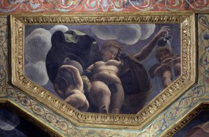 Eine Nymphe. Fresko von Giulio Pippi de