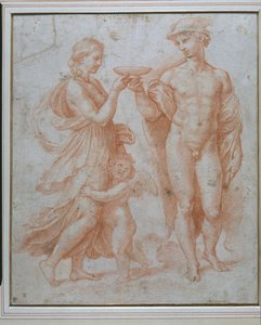 Merkur bietet Psyche den Kelch der Unsterblichkeit an von Giulio Romano