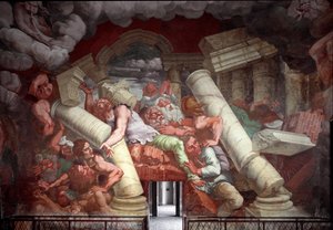 Der Fall der Giganten (oder Titanen) von Giulio Romano