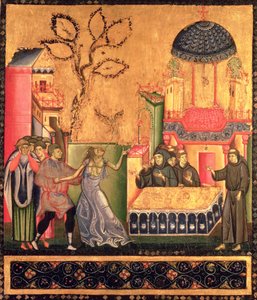 Der Altar von St. Franziskus, Detail, das das Wunder der besessenen Frau darstellt