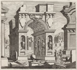 Architektonische Fantasie mit einem Triumphbogen