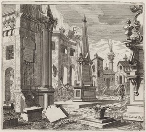 Fantastische Stadtlandschaft mit Ruinen von Giuseppe Antonio Landi