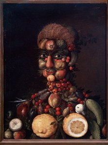 Menschliche Figur aus Früchten und Gemüse