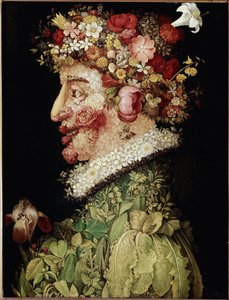 Frühling. Gemälde von Giuseppe Arcimboldo (1589) Madrid, Real Academia de Bellas Artes de San Fernando von Giuseppe Arcimboldo