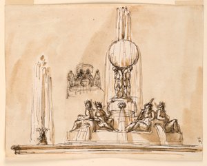 Ansicht eines Brunnens von Giuseppe Barberi