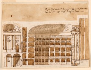Schnitt eines Theaters in Perugia von Giuseppe Barberi